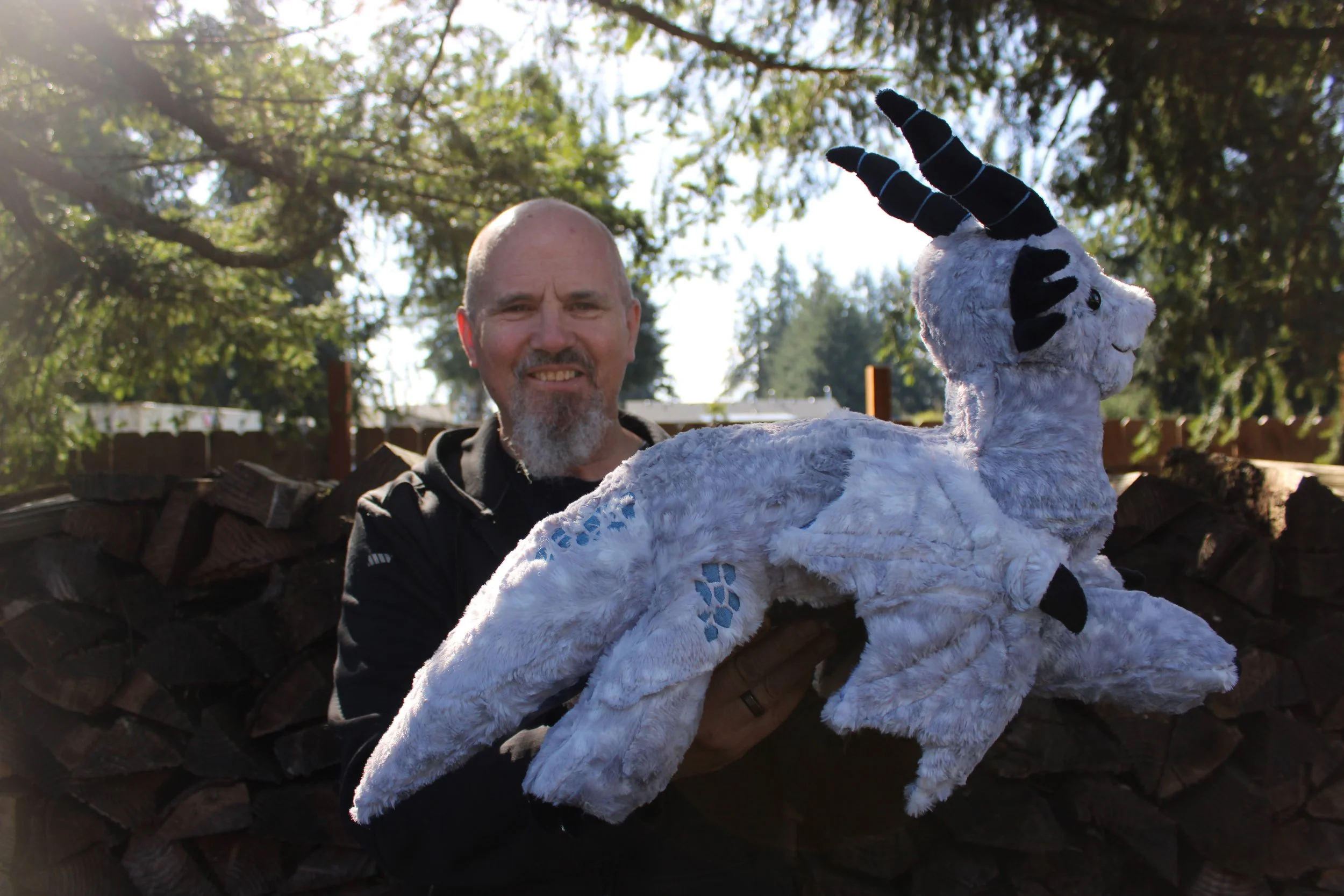 Shivers the Dragon w/ owner (my dad 