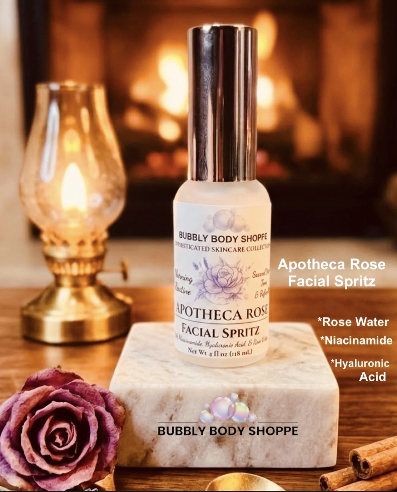 Apotheca Rose Hyaluronic Facial Spritz With Hyaluronic Acid & Niacinamide