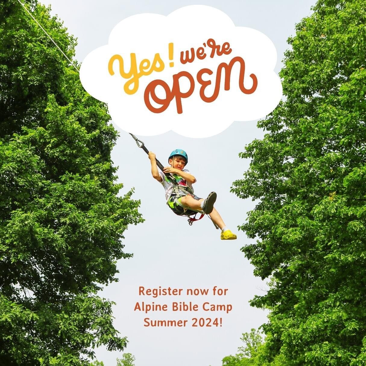 Swinging by to say... registration is open for Alpine Bible Camp!

From age 5 to high school grads, we&rsquo;ve got something for every kid. Check out the options and reserve your spot soon! Follow the link in our bio and select Summer Camp.

#alpine