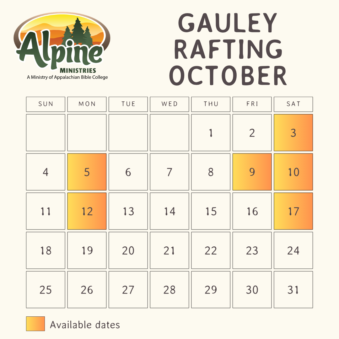 Calendar with available dates of October 3, 5, 9, 10, 12, 17