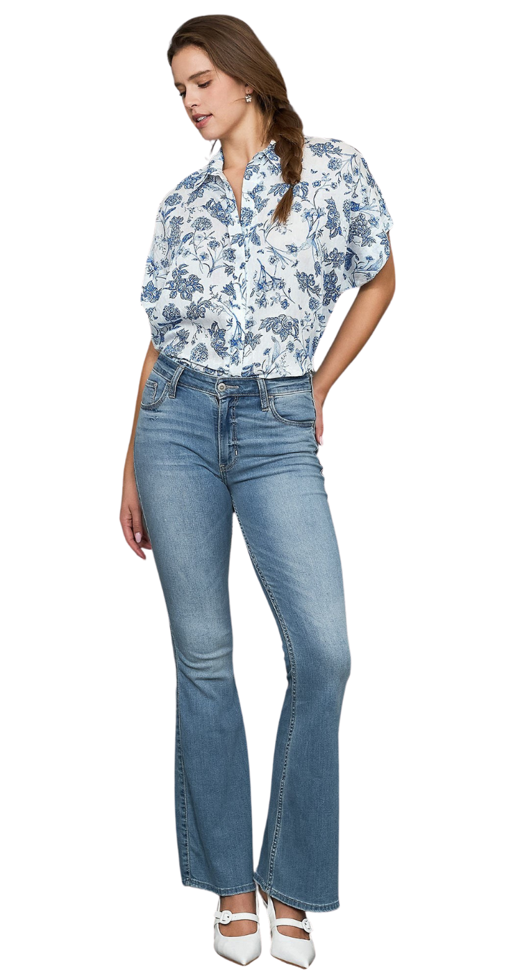 Indigo Bloom Blouse