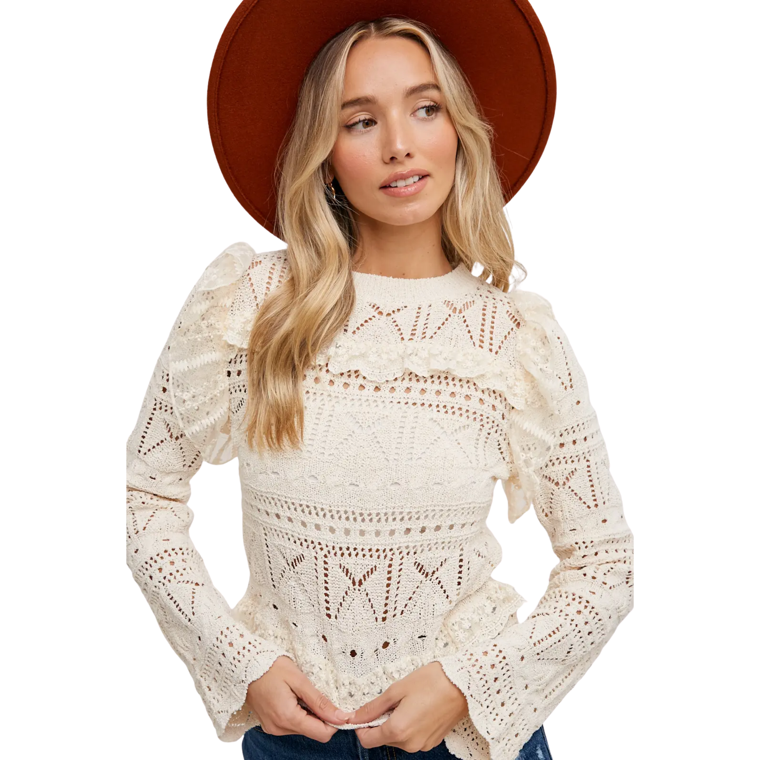 Daylight Ruffle Lace Top