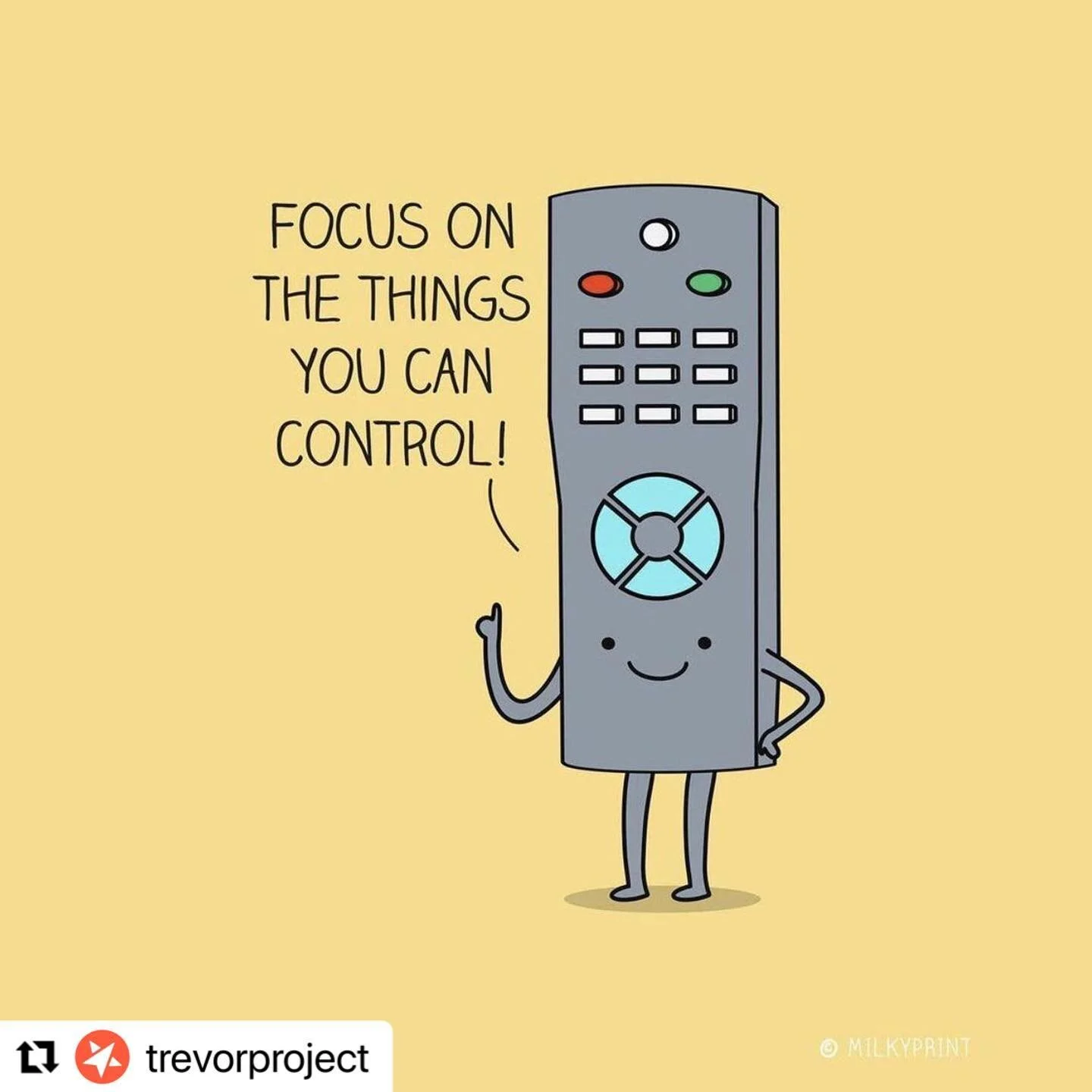 We tend to experience frustration, stress, and  anxiety when we try to control the things we can&rsquo;t. Instead, try focusing on the following: 
1) what I say
2) my behaviors
3) how I respond to my emotions
4) how I respond to my thoughts

What do 
