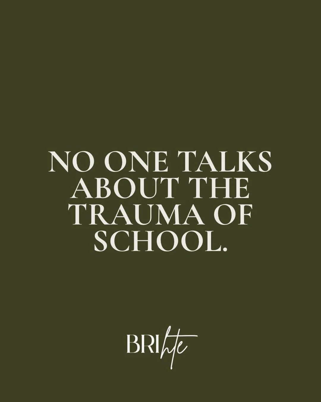 No one talks about the trauma of school because we were taught to call it normal. 

The bells that trained our nervous systems. The gold stars that measured our worth. The public grading that ranked our intelligence. The quiet humiliation of being &l