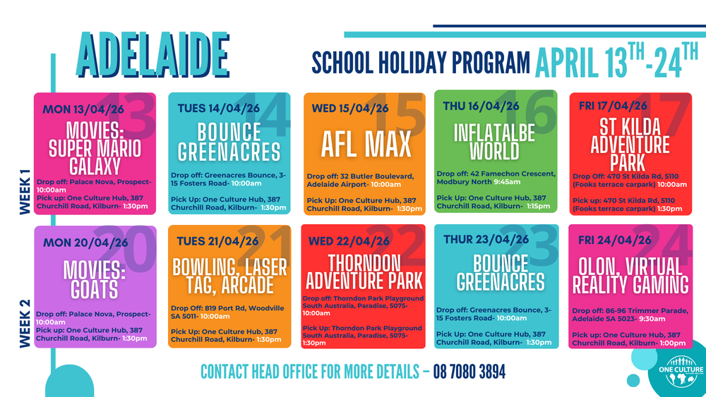 School Holiday Program SA — One Culture Support Services