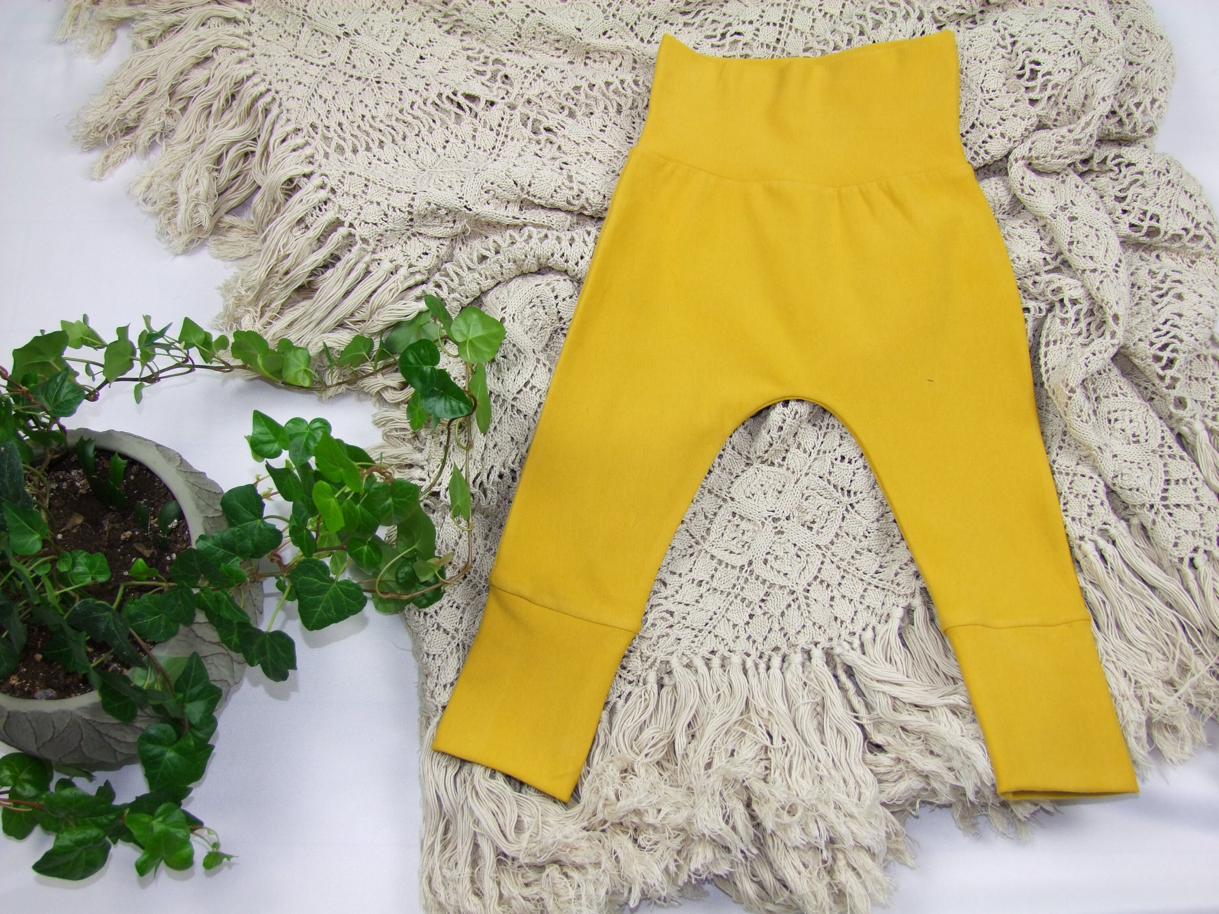 Pantalon évolutif coton ouaté - Jaune