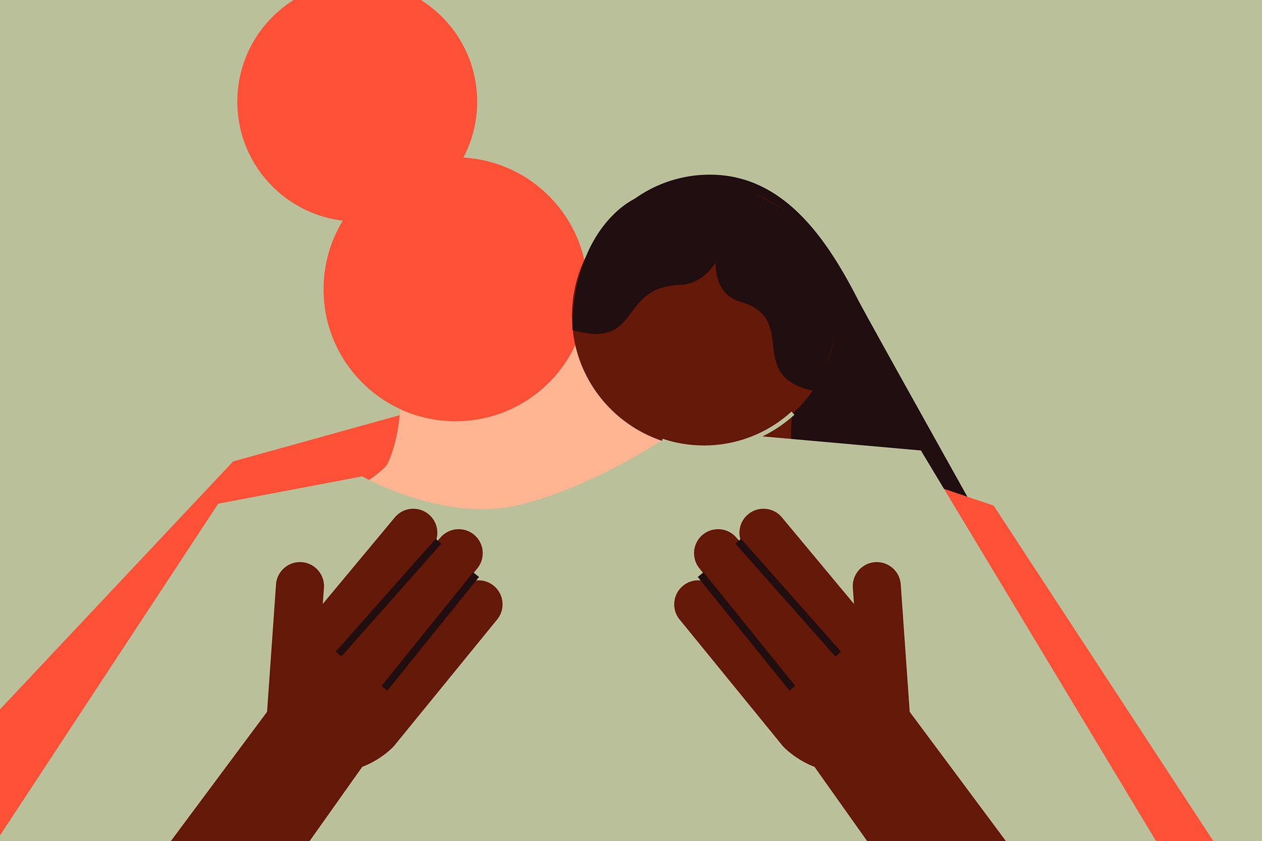 Two people hugging