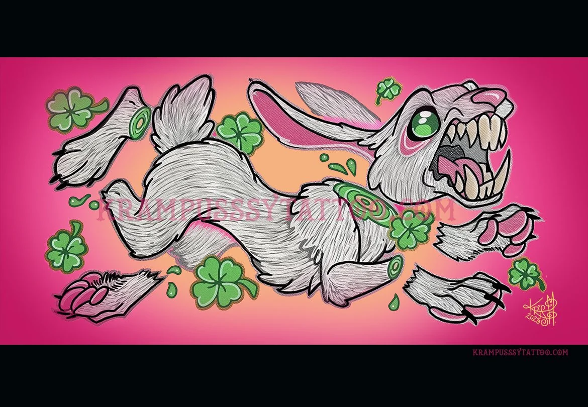 bad luck bunny rabbit painting acrylic