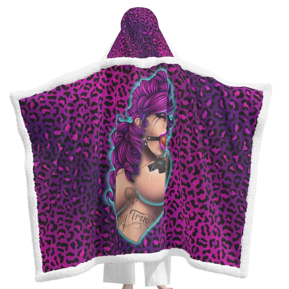 Ballgag Babe Hooded Blanket with Hand Pockets