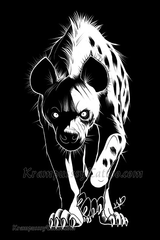 ajaba werehyena world of darkness werewolf the apoicalypse ink drawing