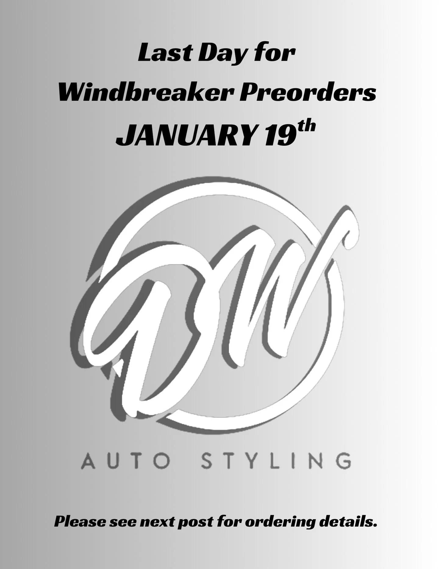 You have exactly two weeks left to design your Drift Wraps Windbreaker. We are closing the books on Jan 19th.

Available Options:
⚫ Base: Black or White
🟠 Logo: Orange, White, or Black

📲 TO SECURE YOURS:
DM us with your specific color combo and si