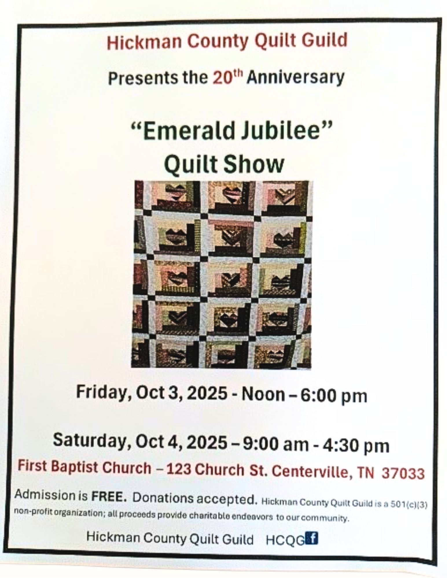 20th Annual "Emerald Jubilee" Quilt Show