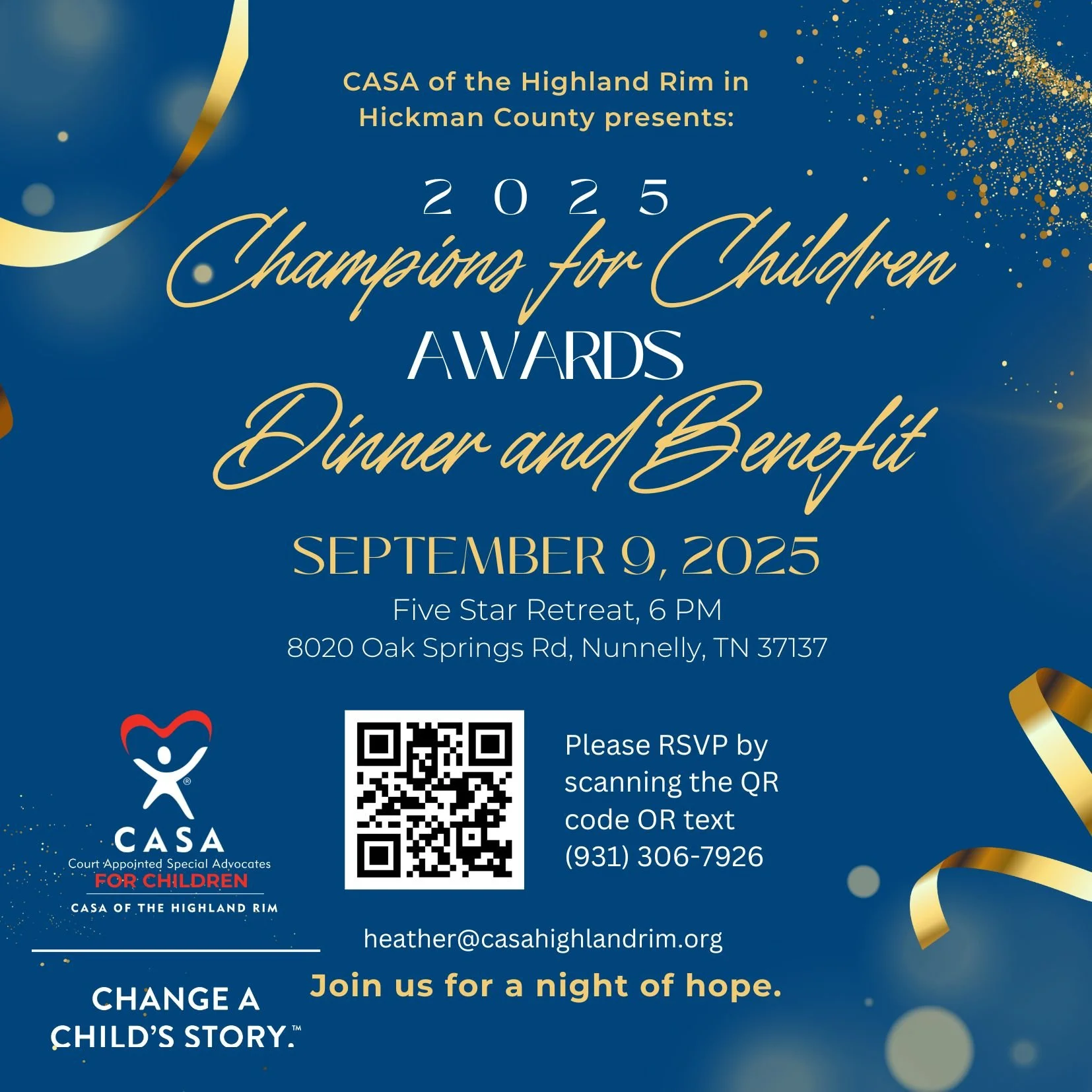 CASA of Hickman County Champions for Children Award Dinner and Benefit