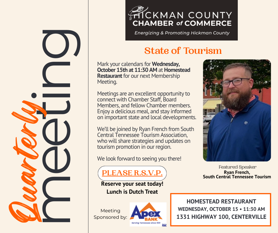 State of Tourism Quarterly Membership Meeting With Ryan French