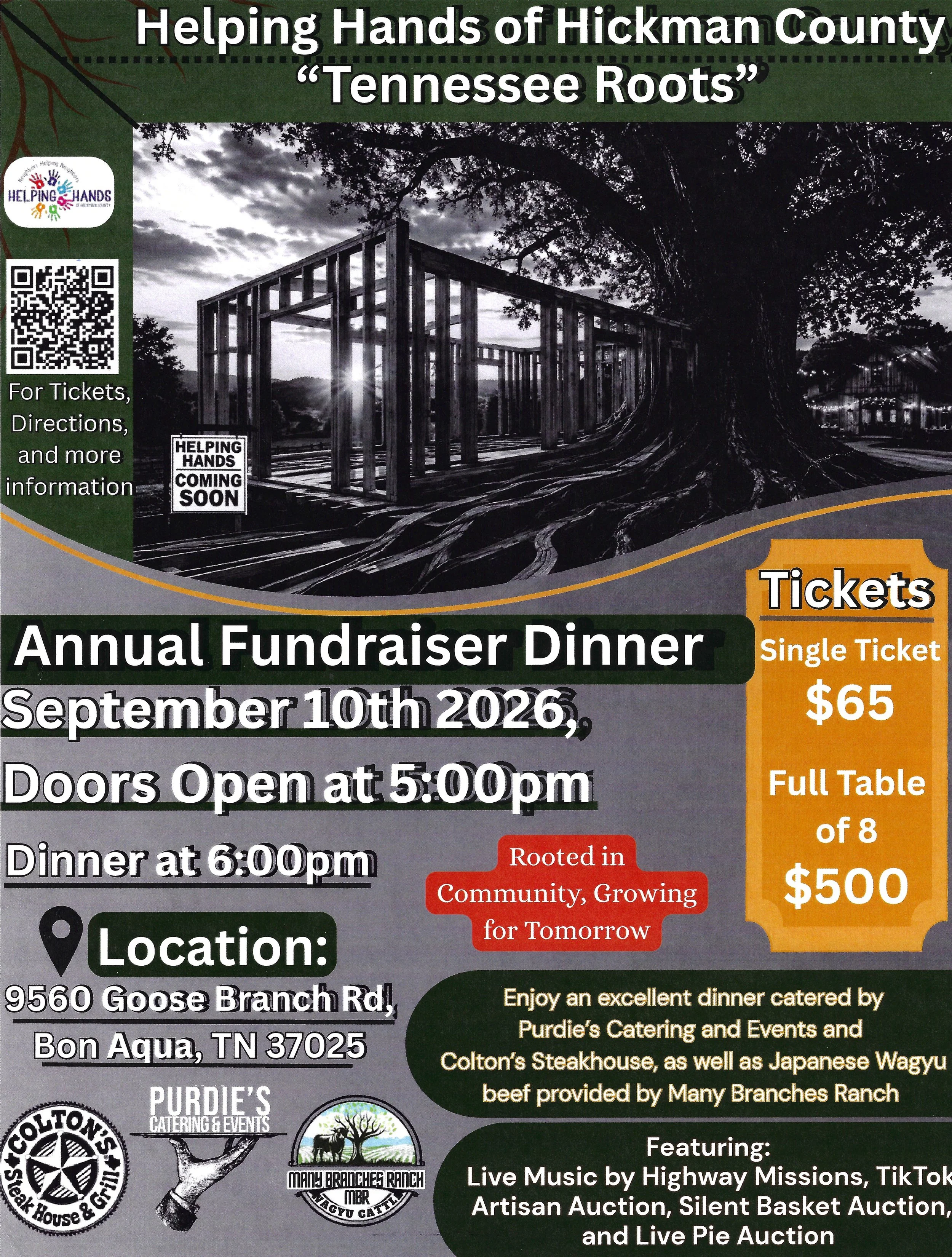 Helping Hands of Hickman County Annual Fundraiser Dinner