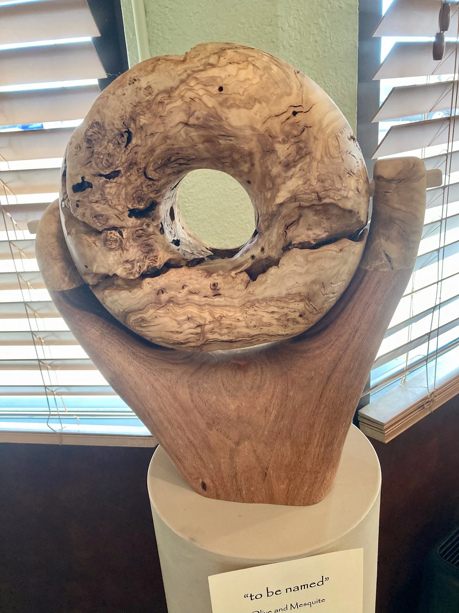10 inch olive wood in a mesquite holder