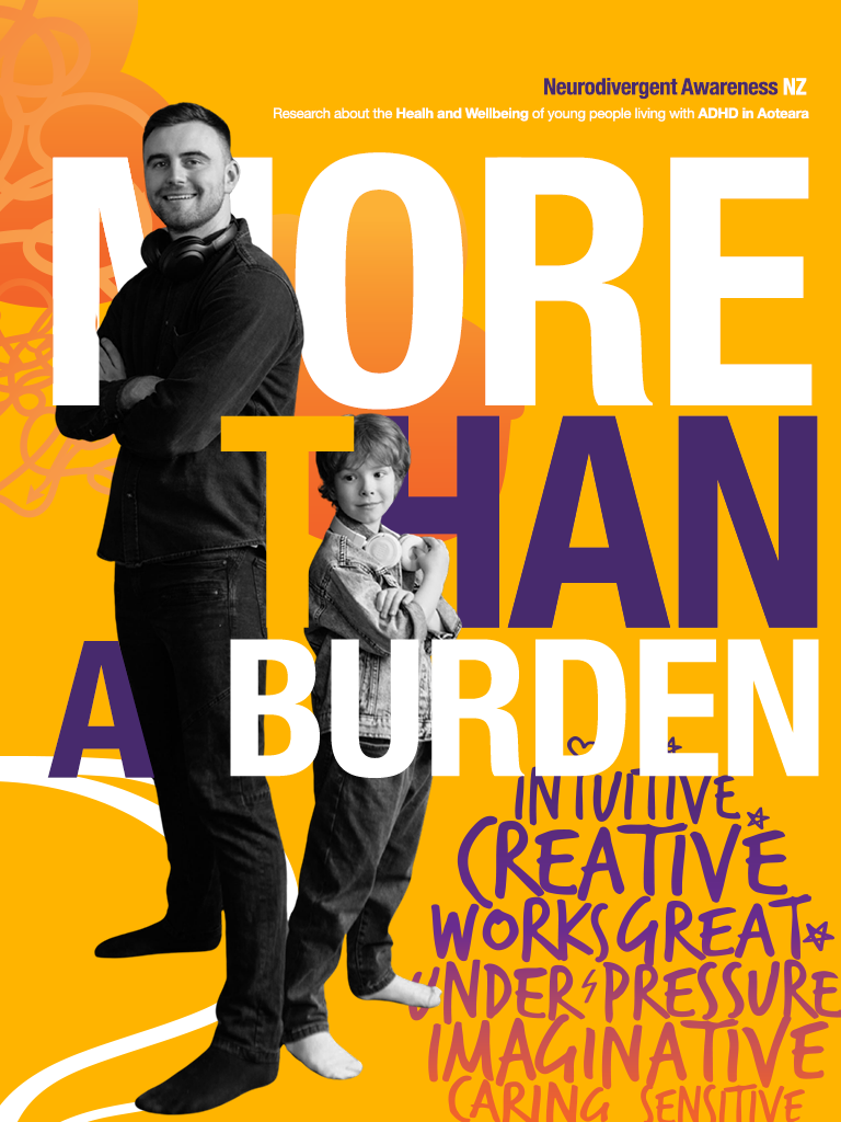 More Than A Burden ADHD awareness campaign identity and art direction by Sonia Bass Creative.