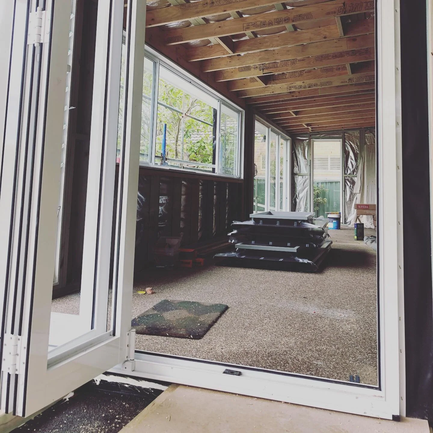 Connecting inside to outside, one space for everyday family life and for entertaining. Things are really starting to come together. The Velux skylights have arrived! I can&rsquo;t wait to see how they transform the space even more. The kids are alrea