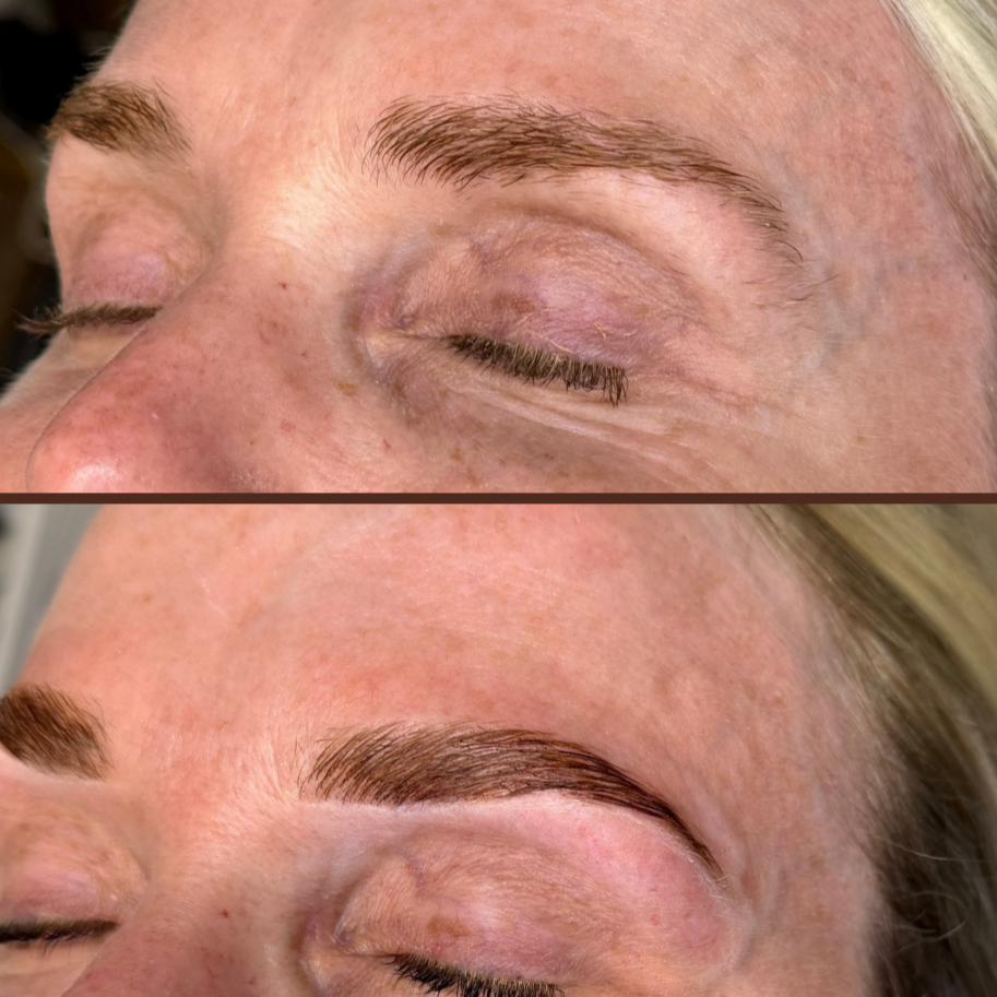 Before and after brow lamination in Redding, California