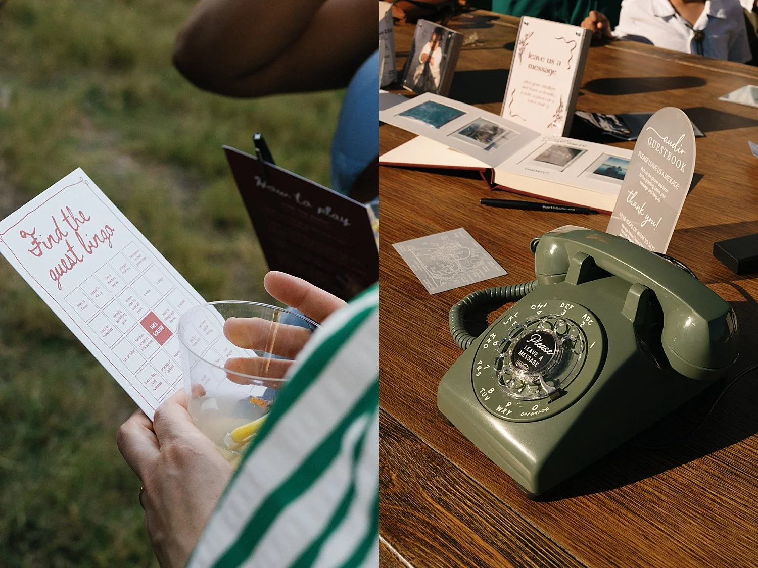  guest reads off the custom handwritten program at ceremony by Austin wedding photographer 