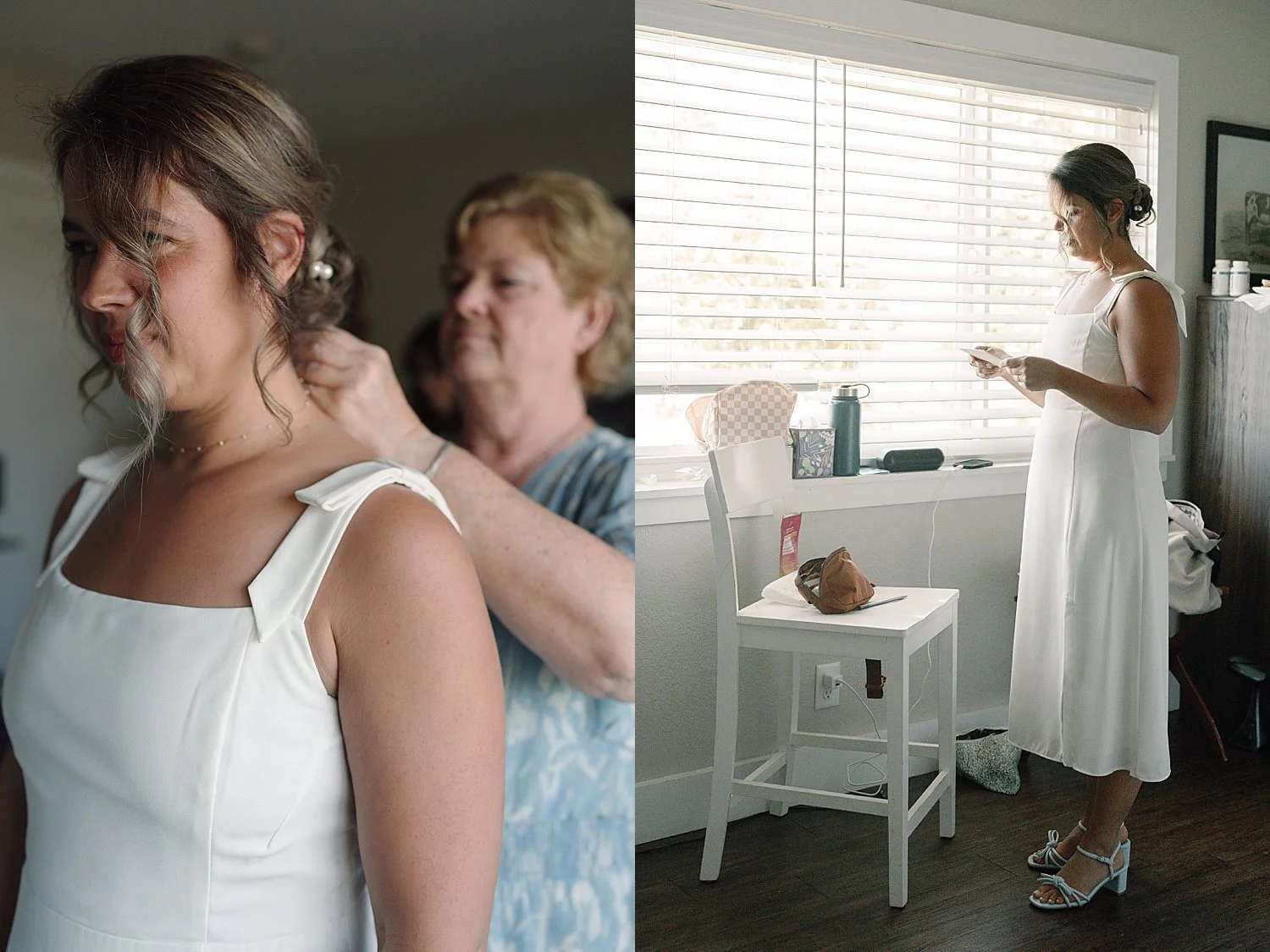  bride gets ready for outdoor ceremony at Springs Lake Ranch in Waco, Texas 