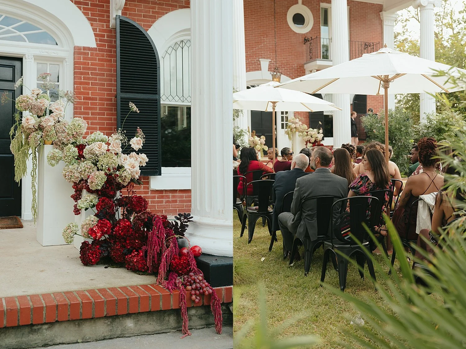  guests wait on the lawn in front of The Caroline for ceremony 