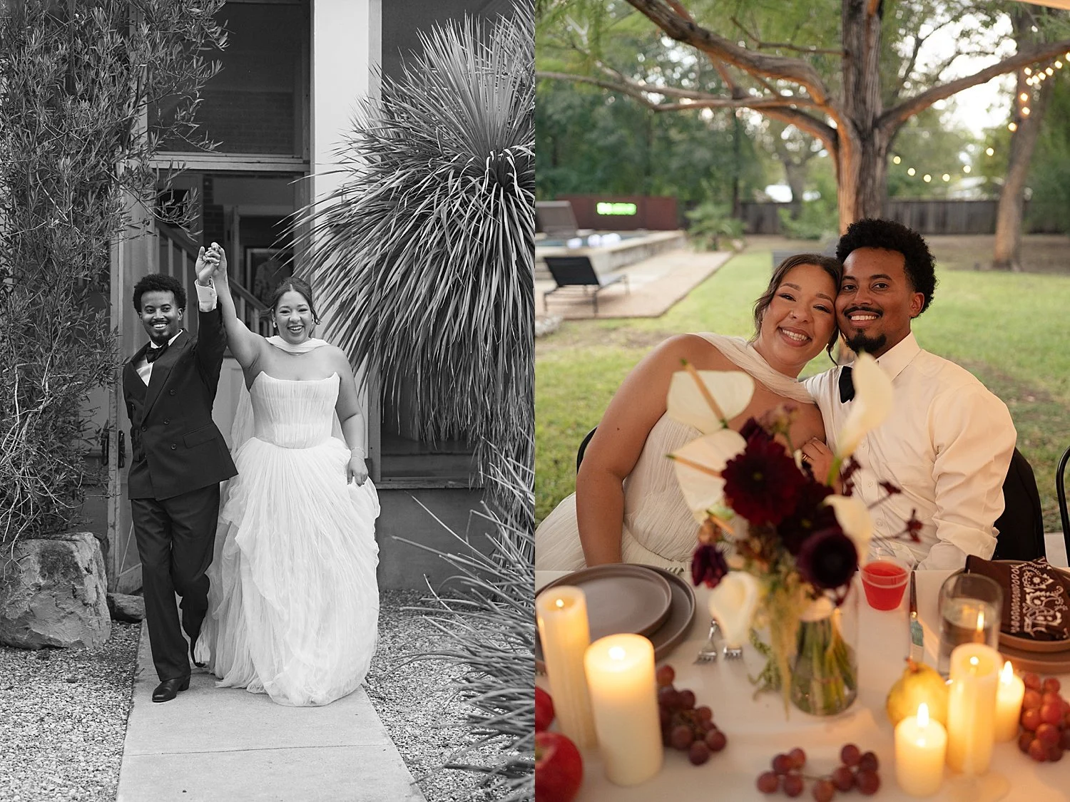  newlyweds enter reception with hands in the air by Jessica Joseph Photography 