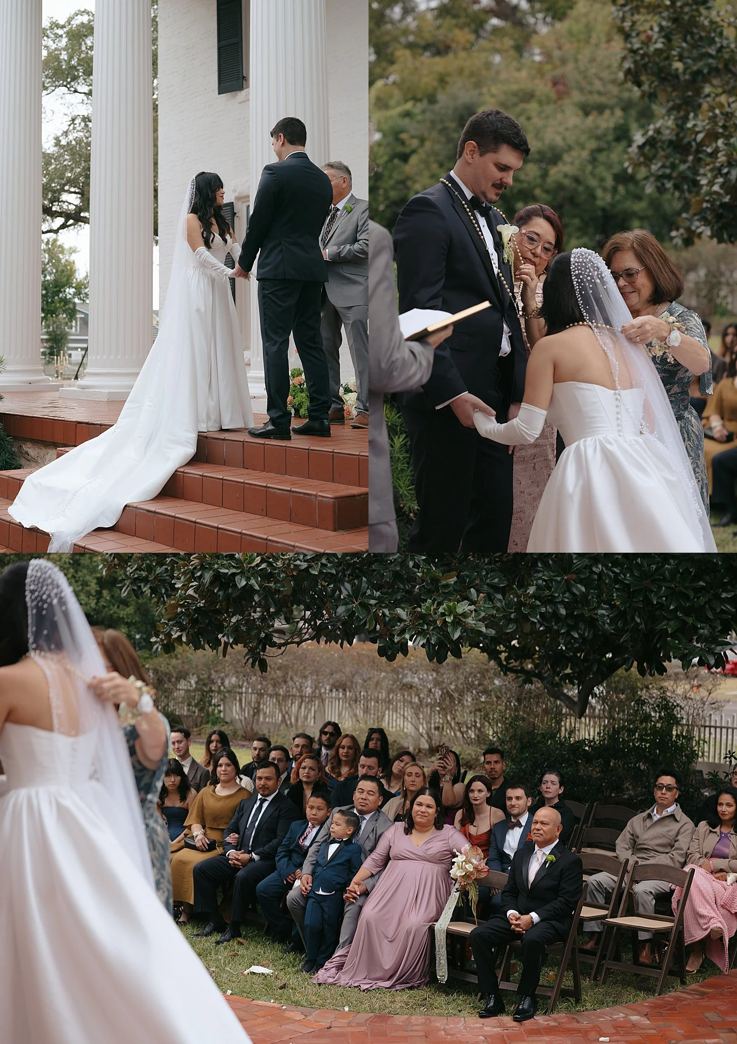  couple say I Do outside on steps by Jessica Joseph Photography 