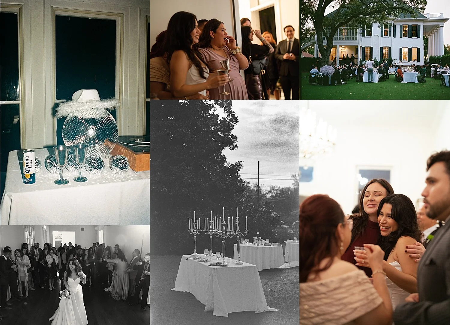  guests celebrate at reception indoors at Woodbine Mansion 