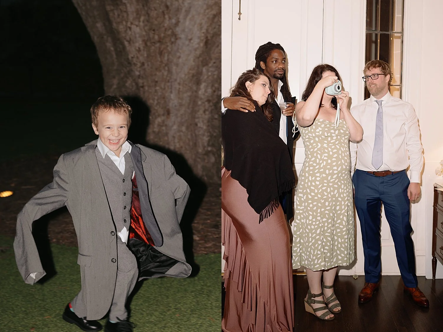  little kid at reception walks around in man’s suit jacket by Jessica Joseph Photography 