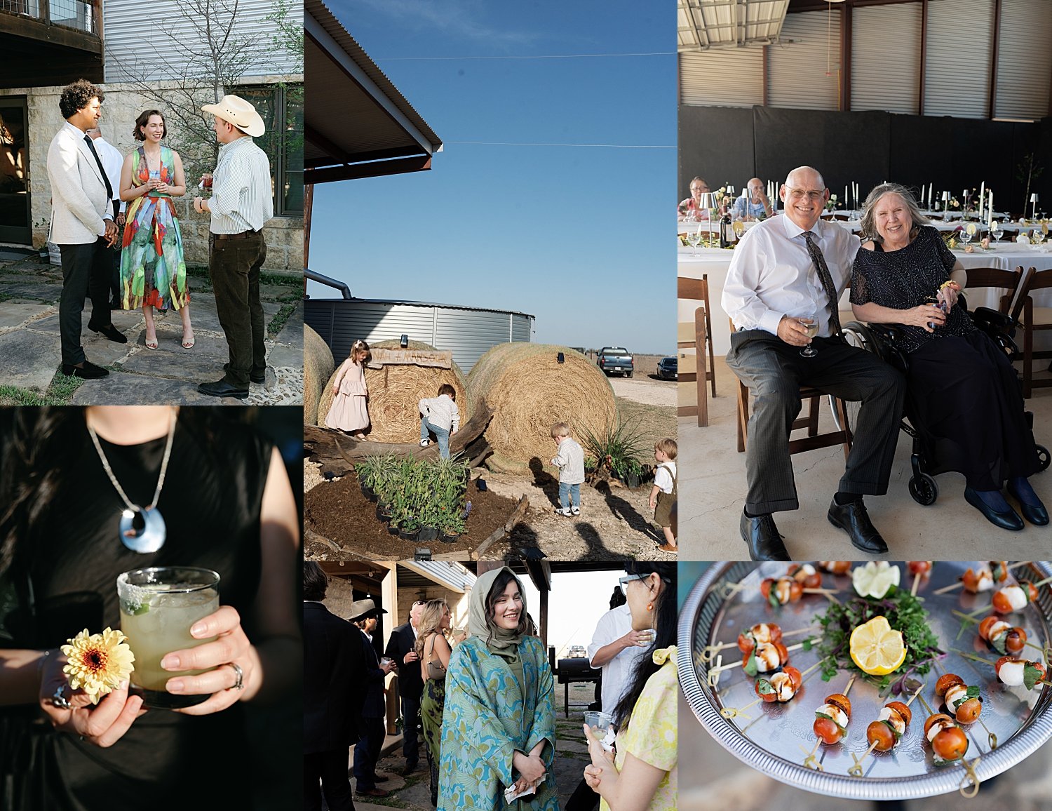  guests mingle outside during cocktail hour by Jessica Joseph Photography 