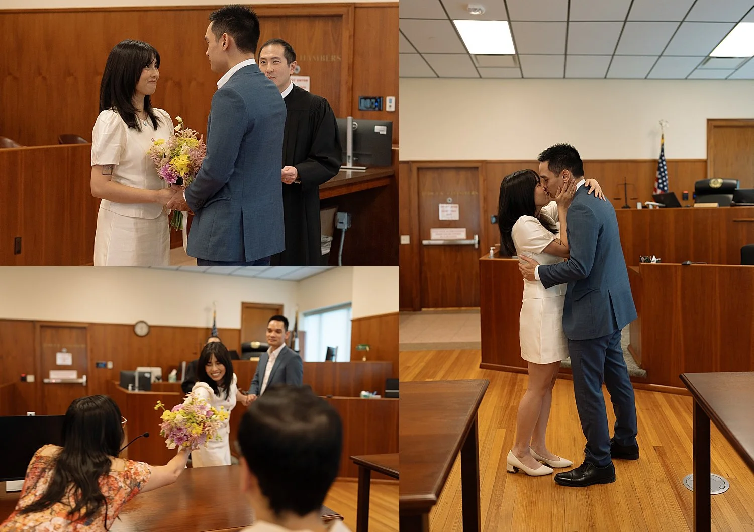  newlyweds exchange vows in front of judge for a quintessential Austin elopement 