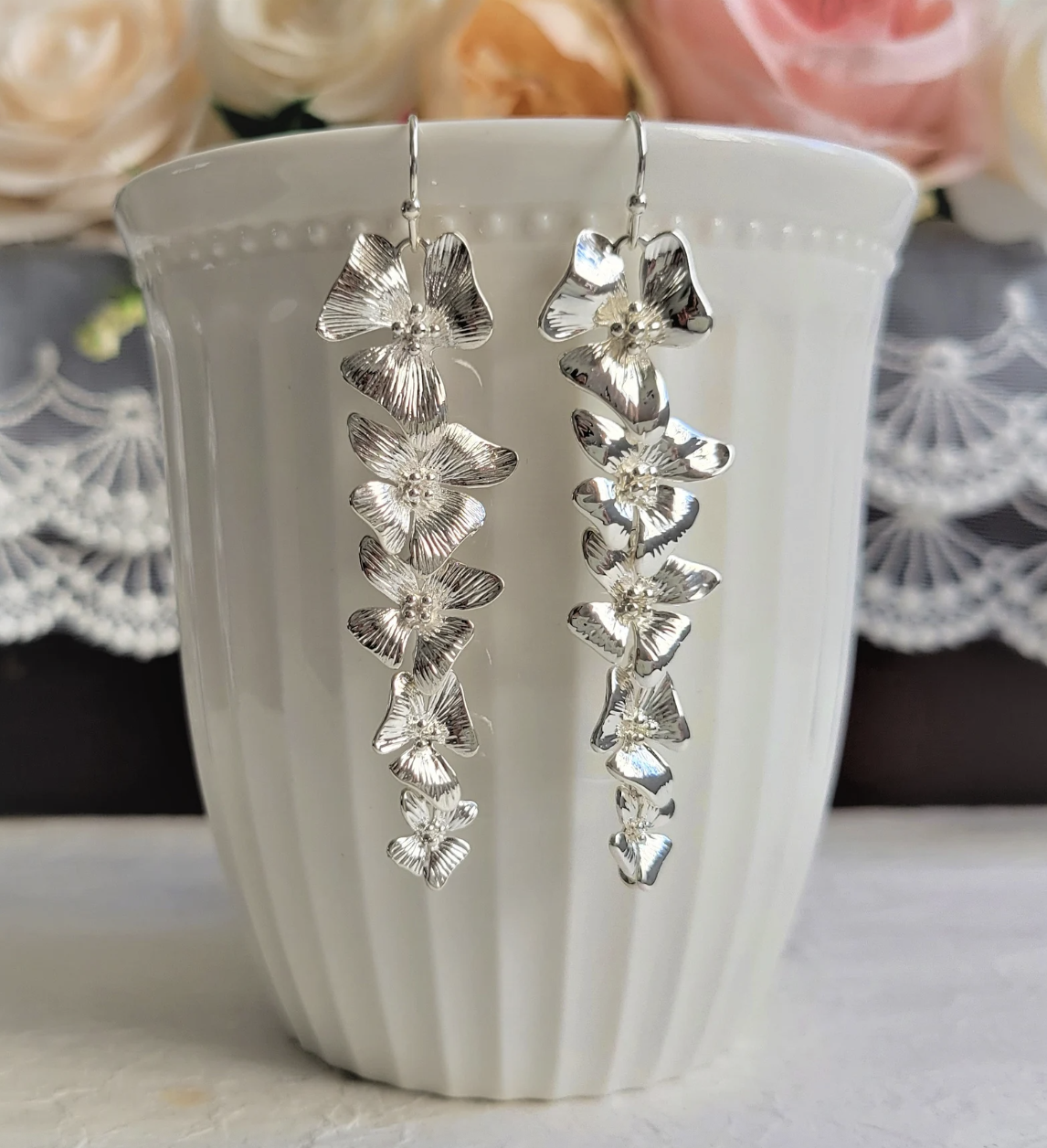 Long Silver Earrings