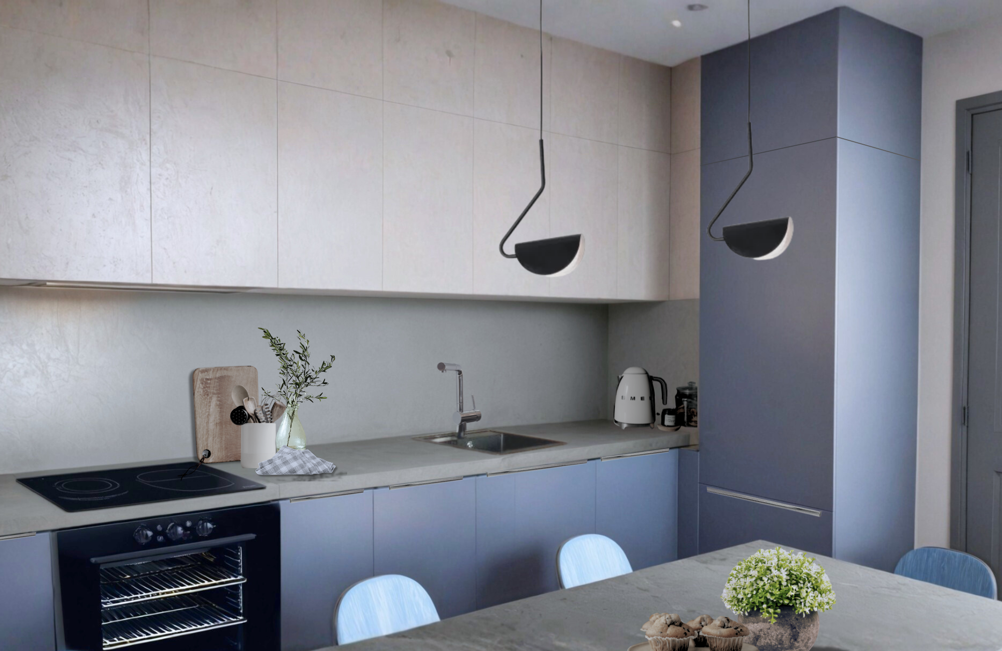 modern konyha látványterv