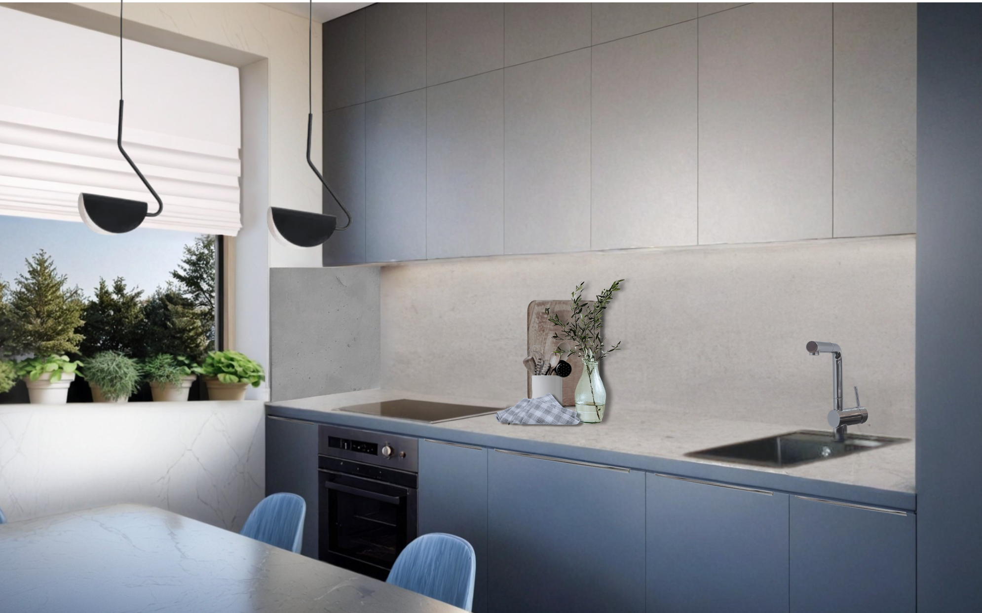 modern konyha látványterv