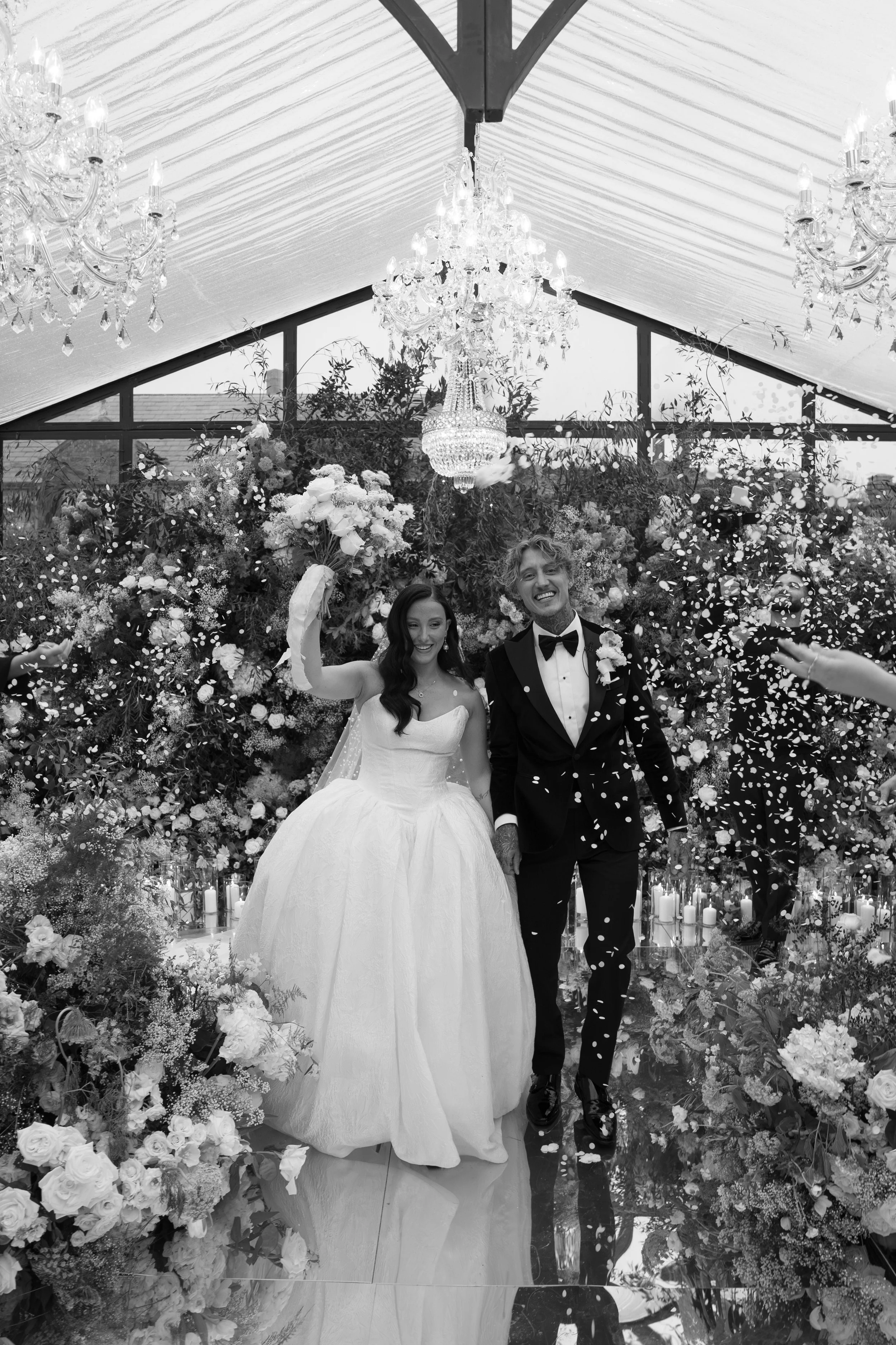 Marquee wedding planner UK design with romantic lighting and stylish décor