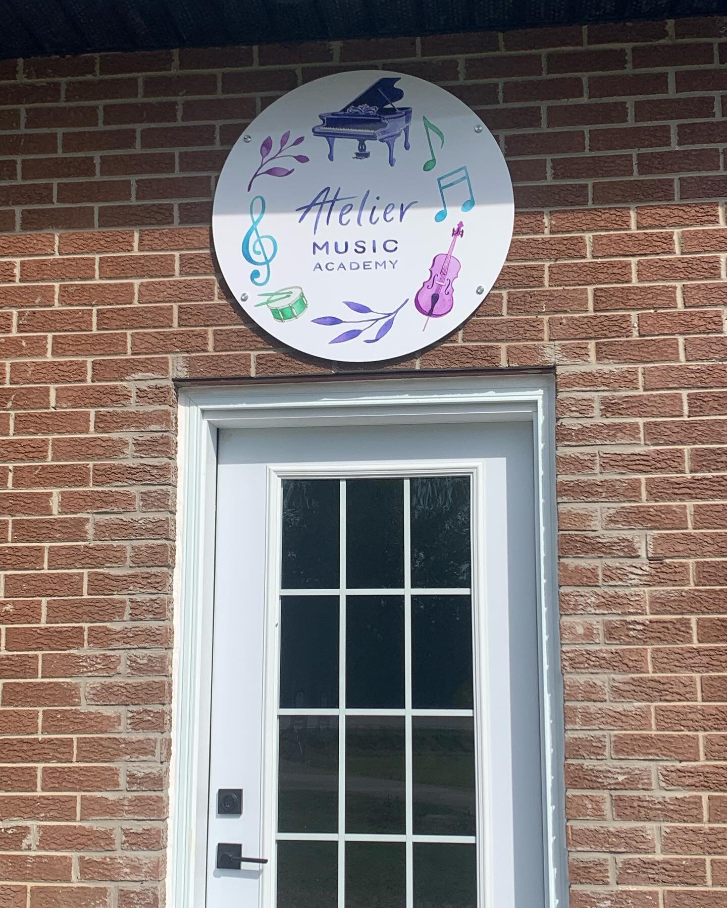 Thanks to everyone who stopped by our Grand Opening yesterday. It was a huge success! We were so busy that we forgot to take any pictures. 😂 so here&rsquo;s a picture of our studio front door with our lovely new sign. 

In-person lessons start today