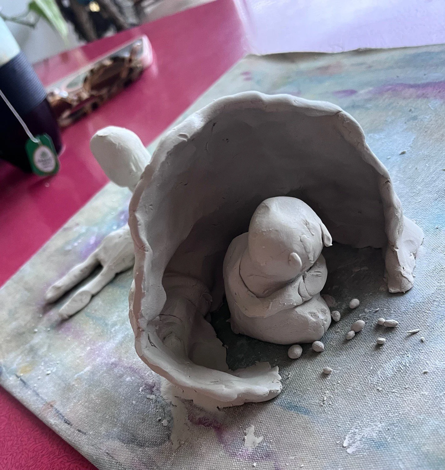 Couples work in clay