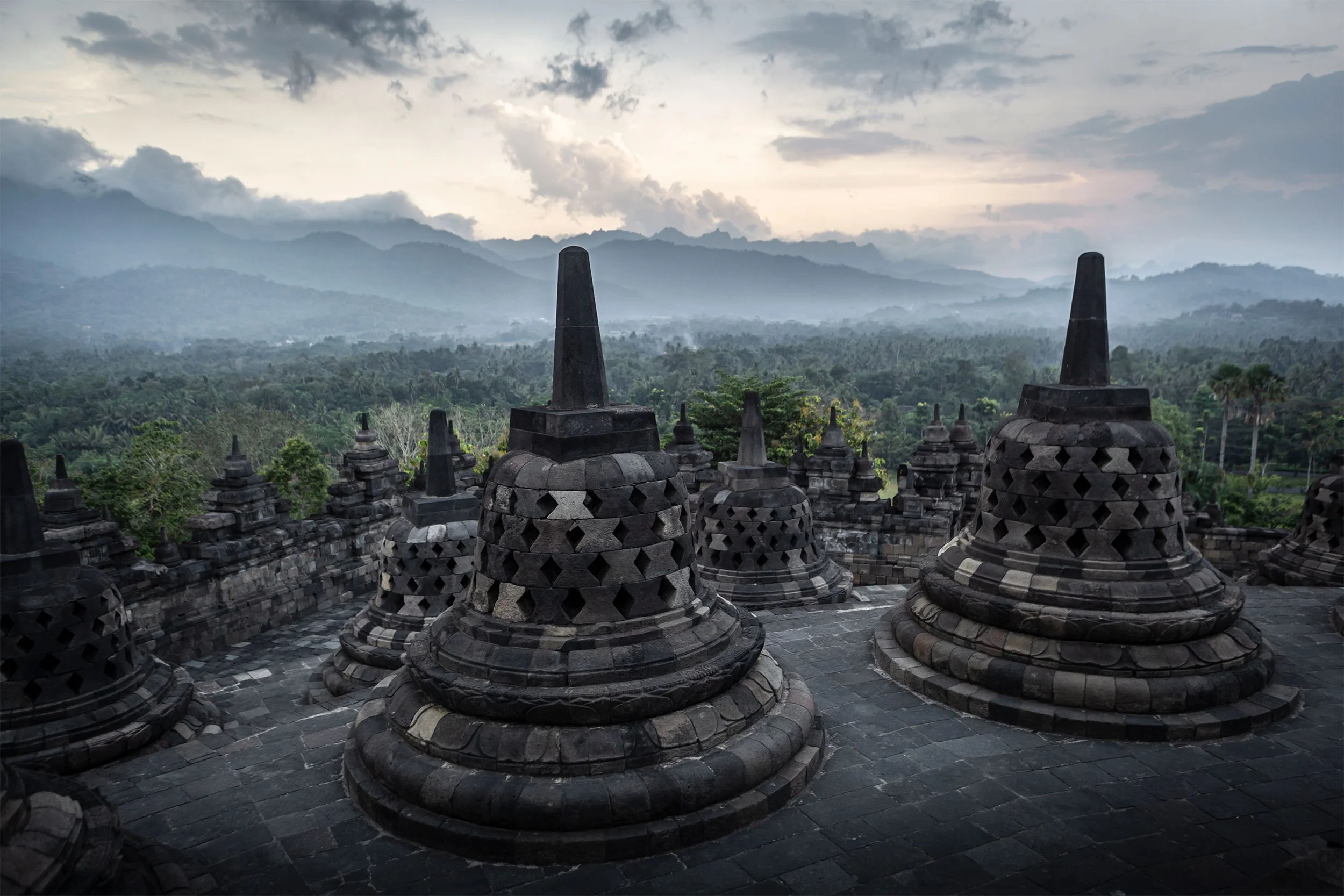Dawn Borobudur Temple, Yogyakarta, Indonesia.