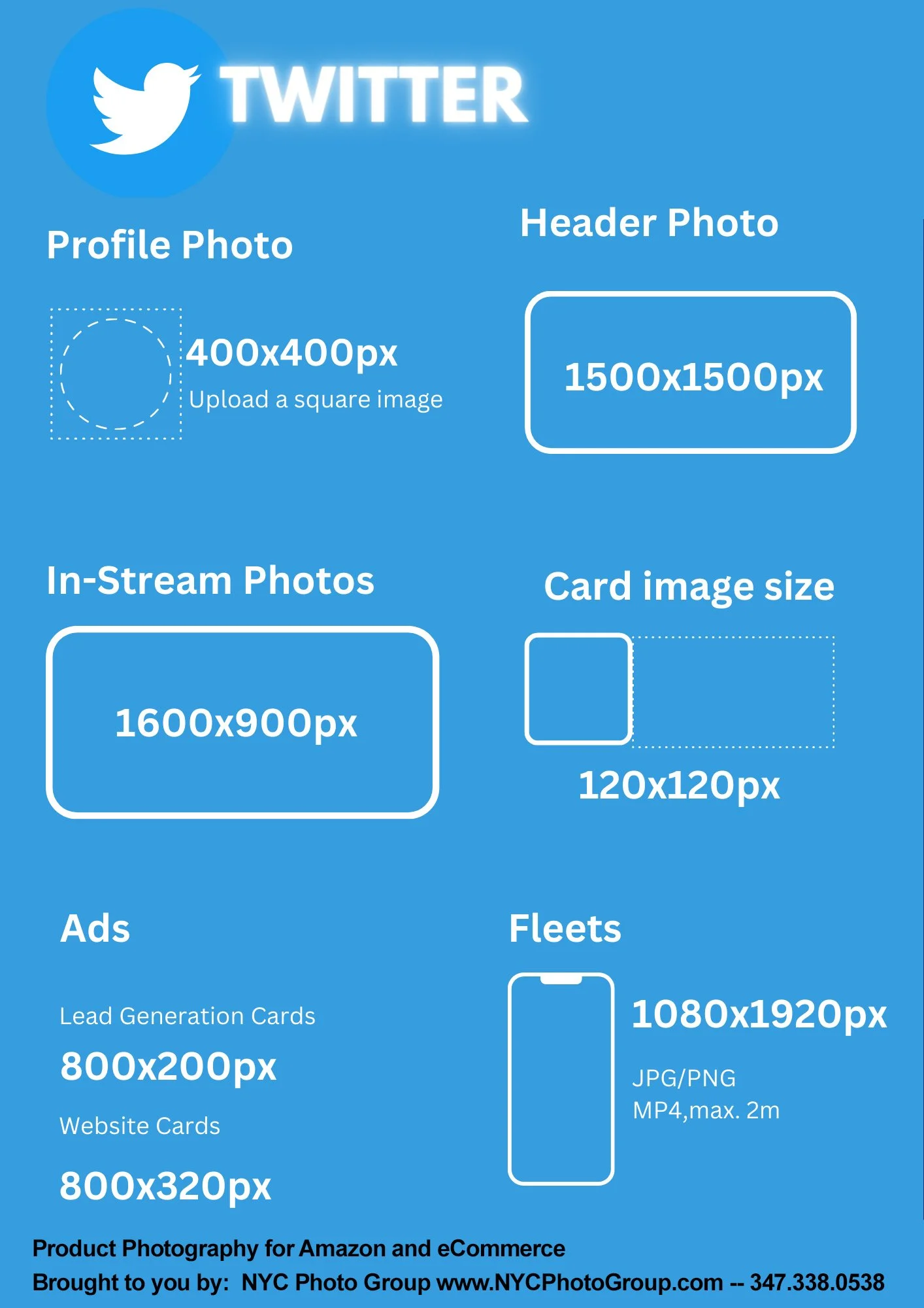 Twitter - Social media sizing template Guide from NYC Photo Group