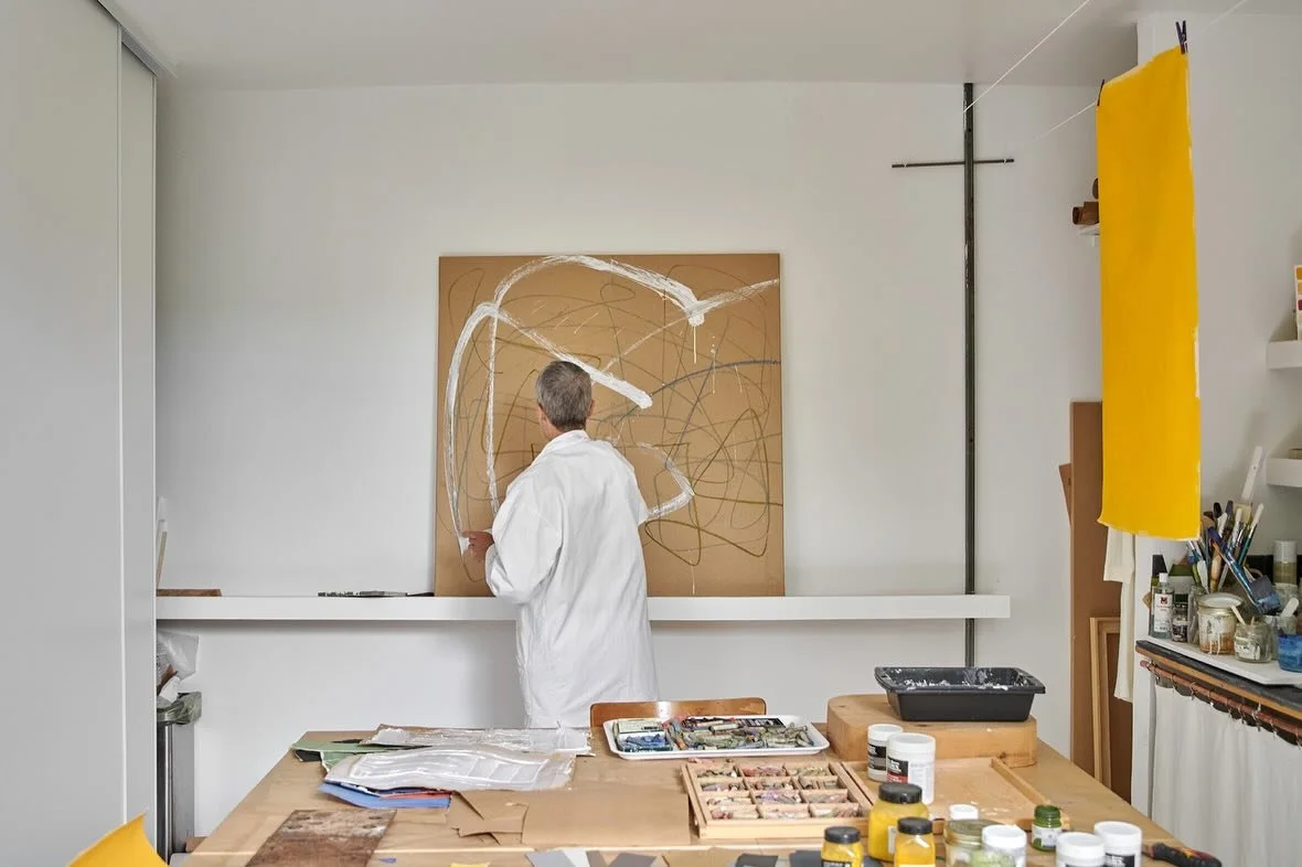 &ldquo;I construct my painting like architecture. Beneath the seemingly ordered forms there is a creative &ldquo;chaos&rdquo;: rough outlines and strokes cast &ldquo;at random&rdquo;. This will then be partially or totally covered by coloured paper&r