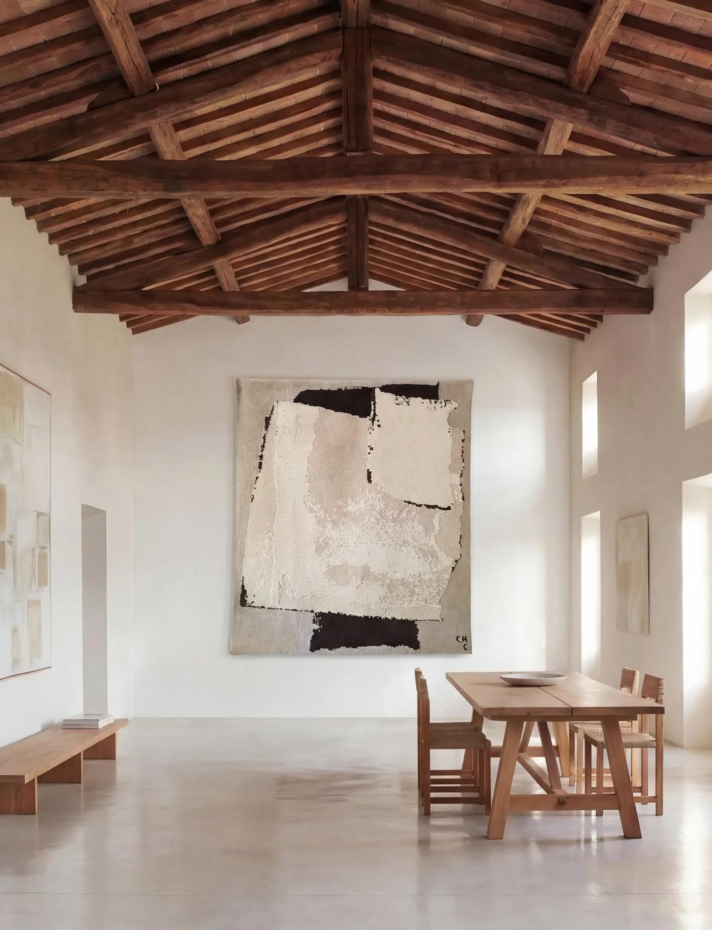 A painter&rsquo;s composition, carried into fibre at a scale that defines the room. 

Rhizomes 3 Black &amp; White by Charlotte Culot, realised as a bespoke wall piece. 
Custom dimensions are available. 

Interior design and image: @daniellanetrebko