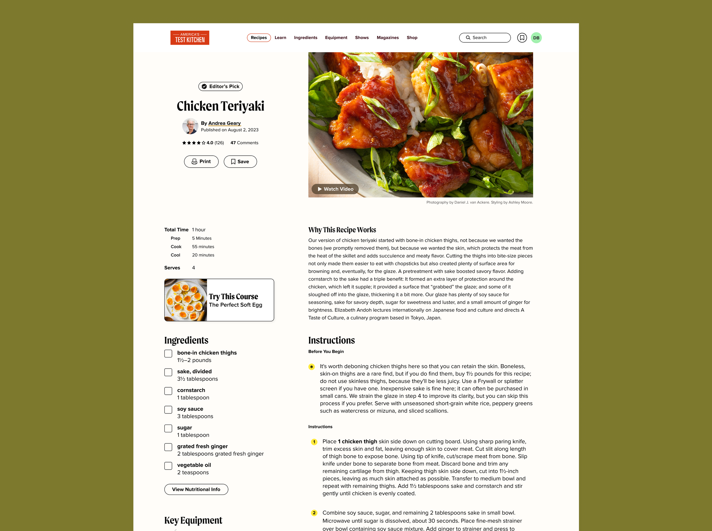 Recipe Detail Page