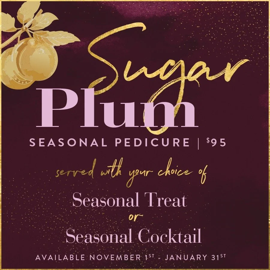 Sugar Plum seasonal pedi is still here for a limited time! 💜✨
&middot;
&middot;
Know someone who deserves a spa day with you? Tag them below!
&middot;
#delmontespa #skinhealth #spalife #spalife #spa #dayspa #pittsford #skincare #shoplocal #treatyour