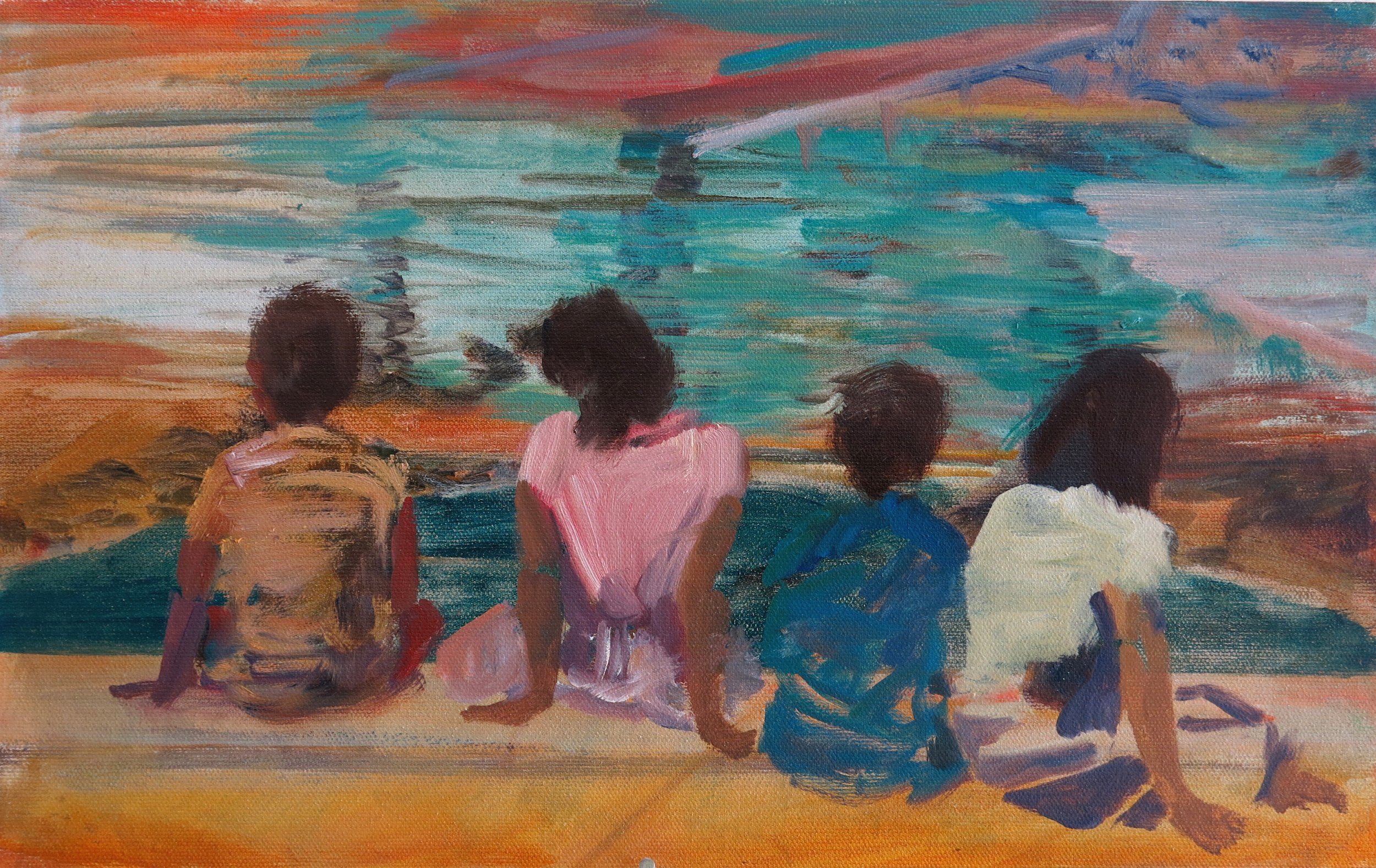 Four Figures by the Water £280.JPG
