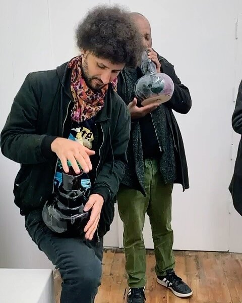 *
M U L T I T A S K I N G
Eleanor Bedlow / Julie Caves / Geoffrey Chambers / Rebecca Elves
Until 6 April 
@lido_stores_margate 

Geoffrey Chambers
Baritone and Tenor 1
2023
ceramic sculpture instruments 

We so enjoyed the impromptu performance by Ch