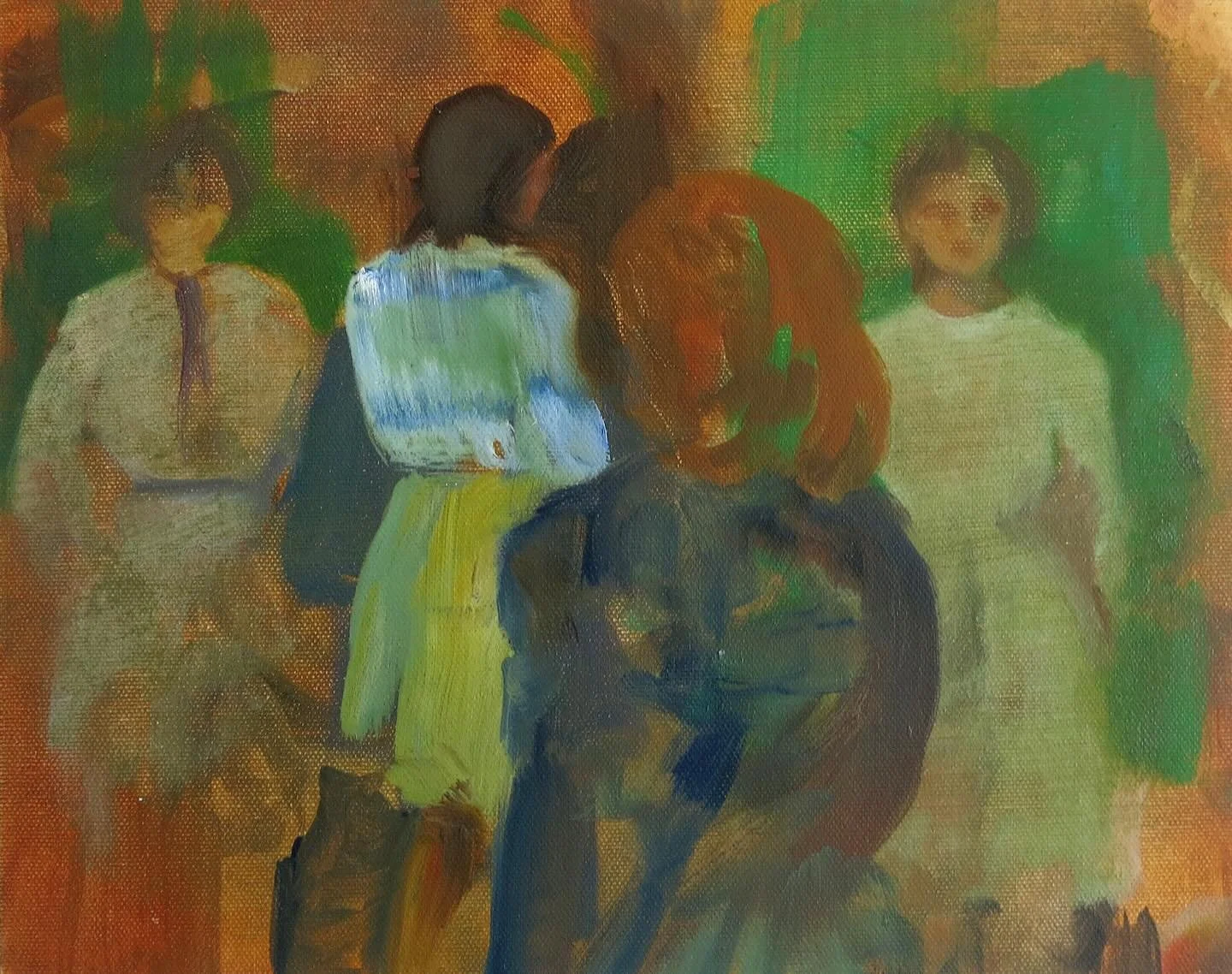 Winter Show
26 artists celebrating five years of The Lido Stores
Until January 25

1
Robin Dixon
Figures in a Room
Oil on board
24 x 30cm
2024
&pound;280

2
Robin Dixon
Promenade
Oil on board
24 x 30cm
2025
Sold

3
Robin Dixon
Dancers
Oil on board
30