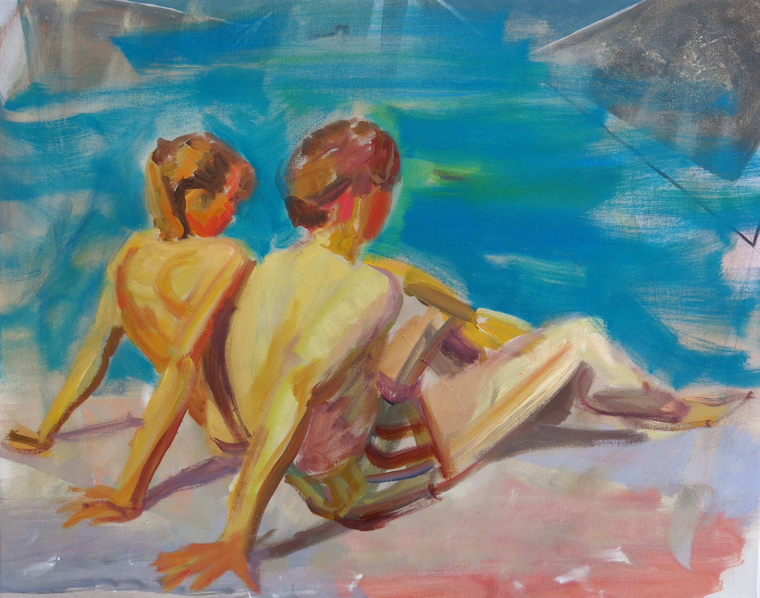 Two Bathers Blue £500.JPG