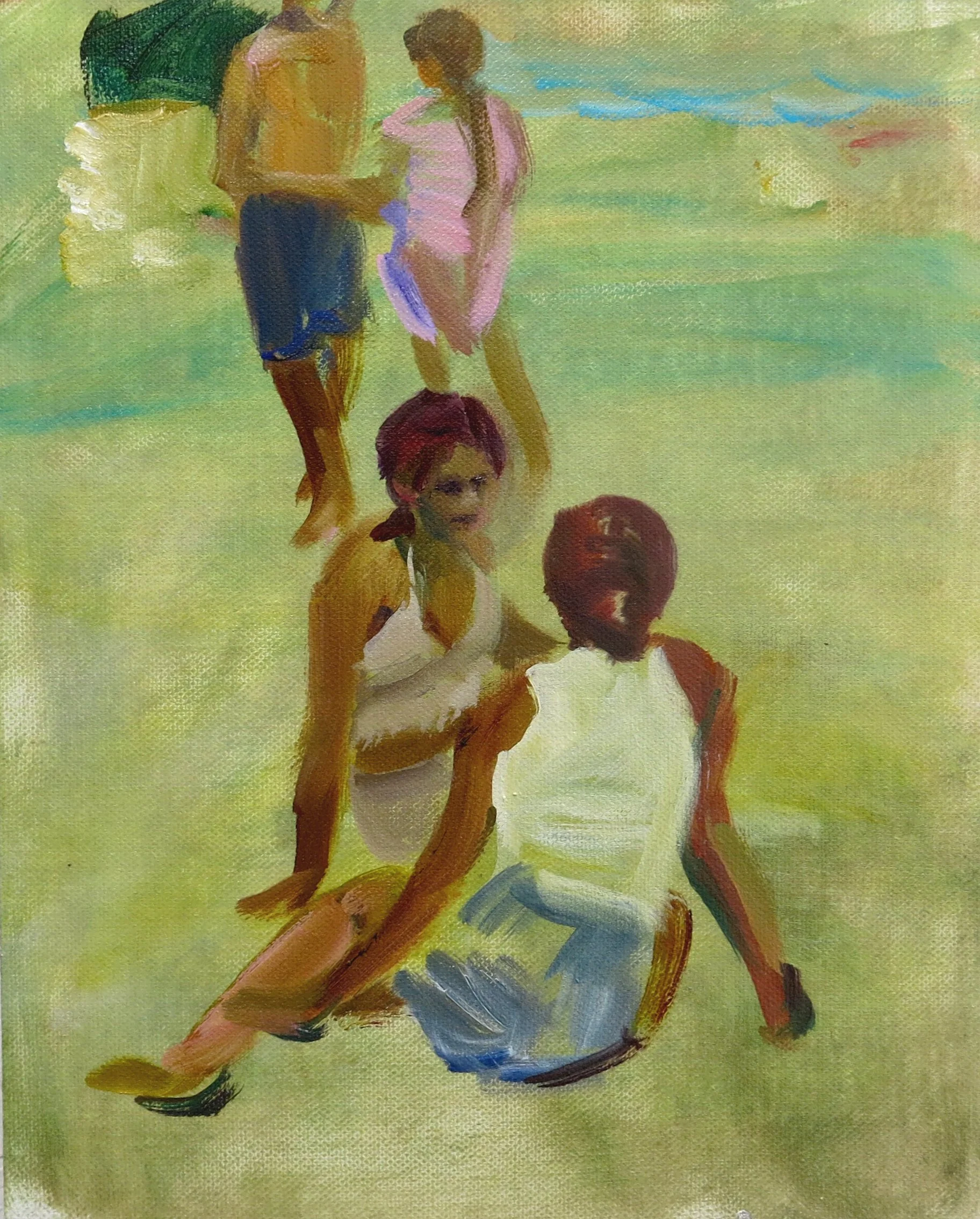 Two Women talking on the Beach £250.JPG