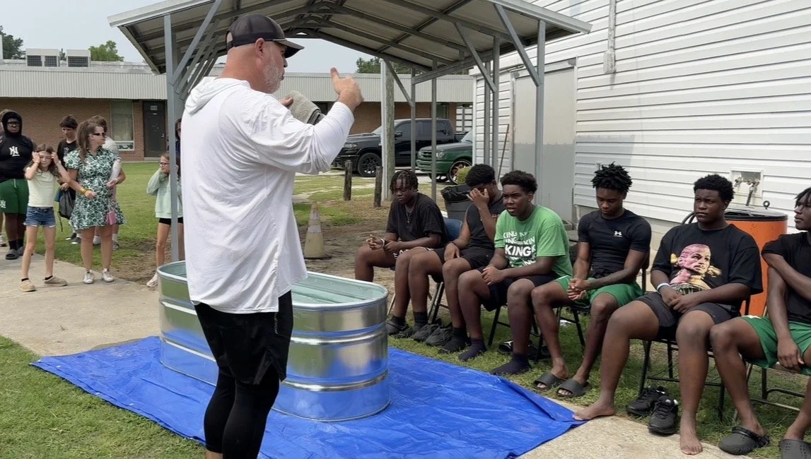 Ten North Lenoir Football Players Baptized After Practice